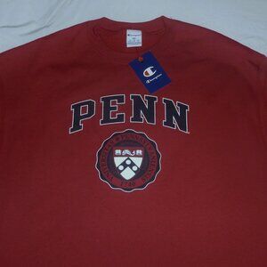 University of Pennsylvania XXL Scarlet Red Champion Sweatshirt PENN Seal NWT